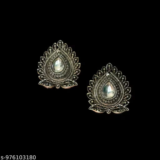 Fashion Silver Double Heart Pearl Earrings for Women and Girls